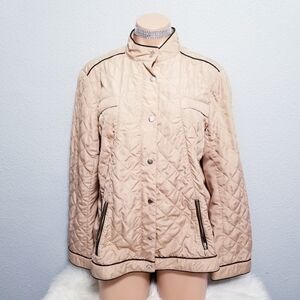 Chico's women's tan quilted neutral jacket